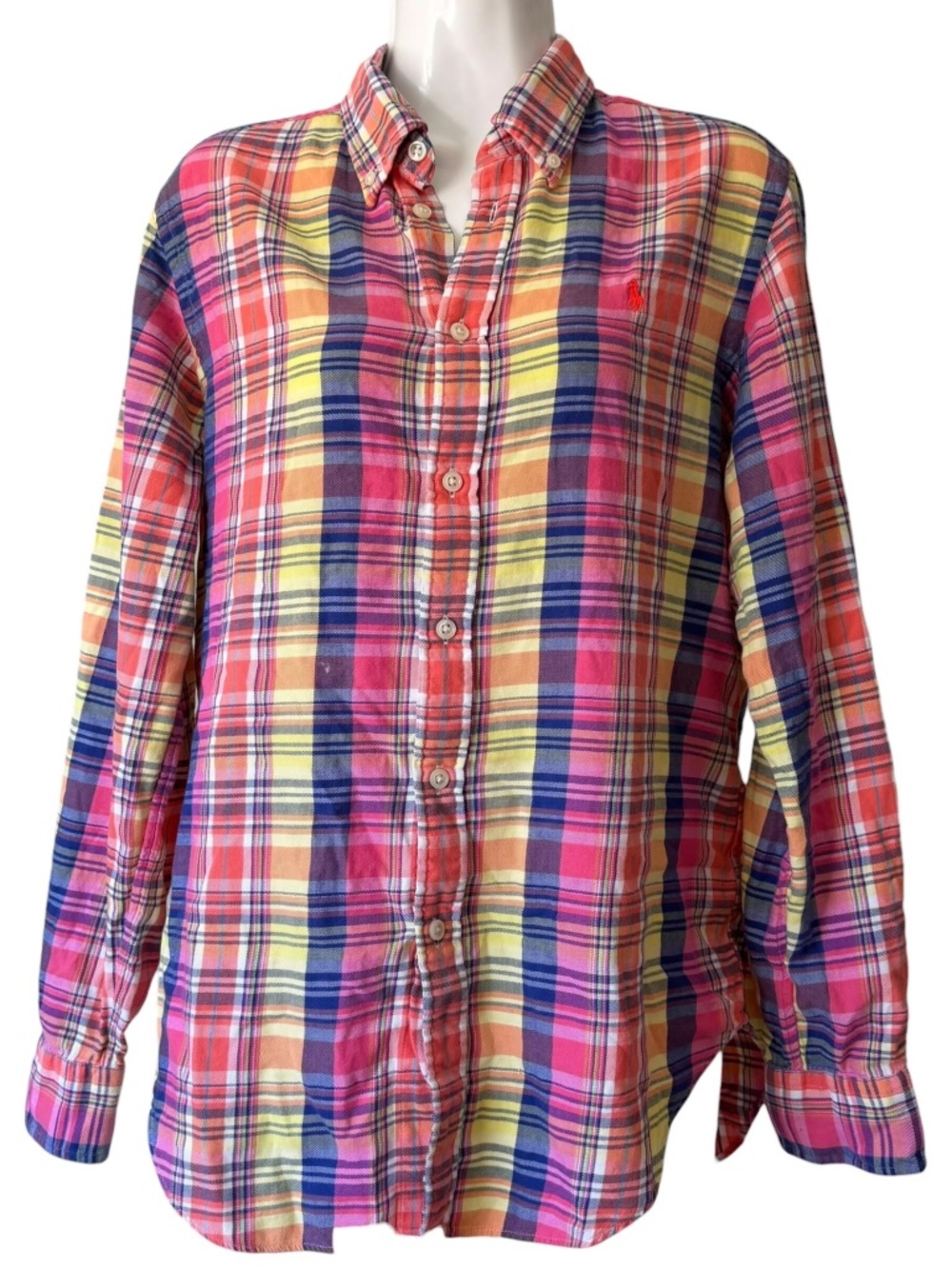 Men’s Polo Ralph Lauren Multicolor Madras Plaid Shirt L